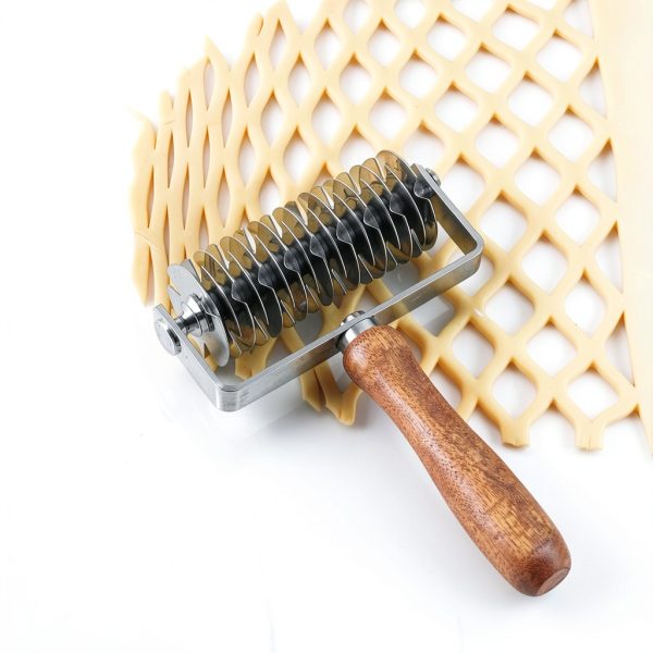 AMPSEVEN Pizza Cutter Stainless Steel Lattice Roller Baker-3