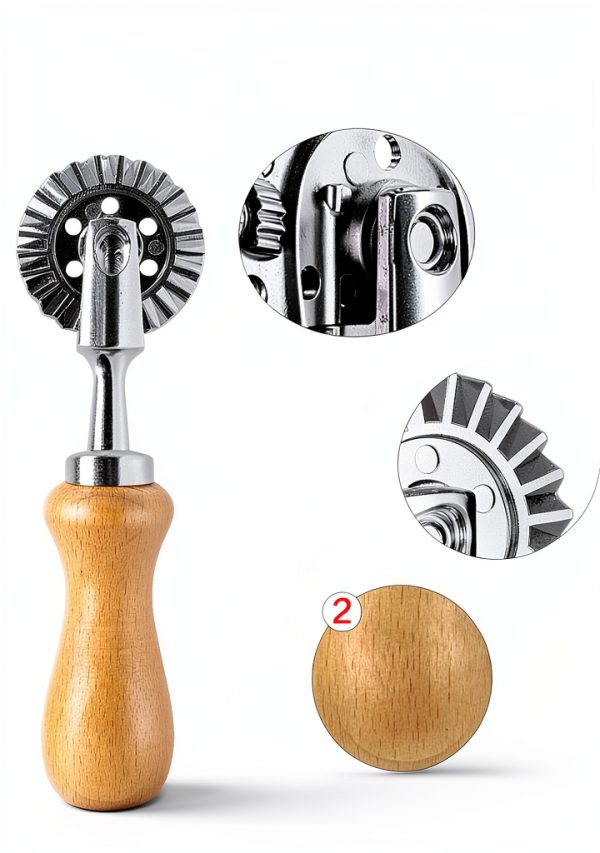 Fusiontec Ravioli Cutter Wood Handle Aluminum Frame Pasta-2