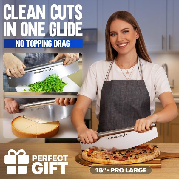 KitchenStar Pizza Cutter Stainless Steel Rocking Blade-1
