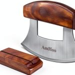 AmHoo Pizza Cutter Stainless Steel Blade Wood Handle Kitchen-0