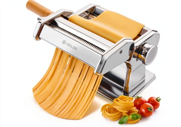 ISILER Manual Pasta Maker Stainless Steel Adjustable-0