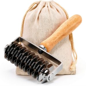 JuyVerq Lattice Roller Cutter Stainless Steel Pie Crust Tool-0