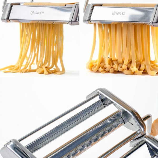 ISILER Manual Pasta Maker Stainless Steel Adjustable-4