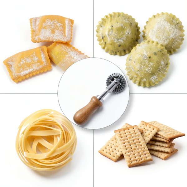 Fusiontec Ravioli Cutter Wood Handle Aluminum Frame Pasta-5