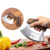 AmHoo Pizza Cutter Stainless Steel Blade Wood Handle Kitchen-3