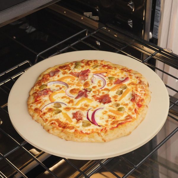 KitchenSupply Pizza Stone Stone Color 16 Inch Baking Pan-3