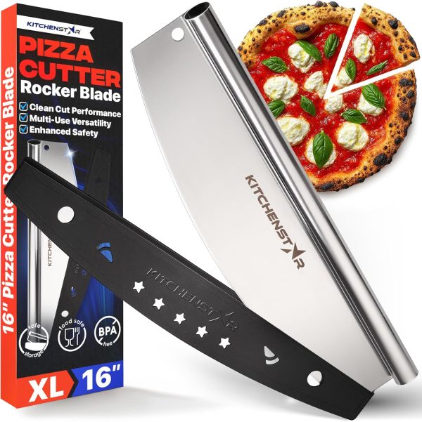 KitchenStar Pizza Cutter Stainless Steel Rocking Blade-0
