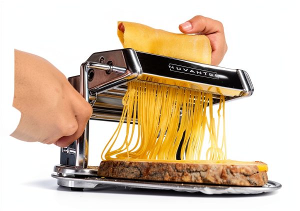 Nuvantee Manual Pasta Maker Stainless Steel 7 Settings-4