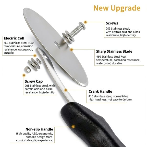 Yinghezu Stainless Steel Pizza Cutter Ergonomic Handle-2