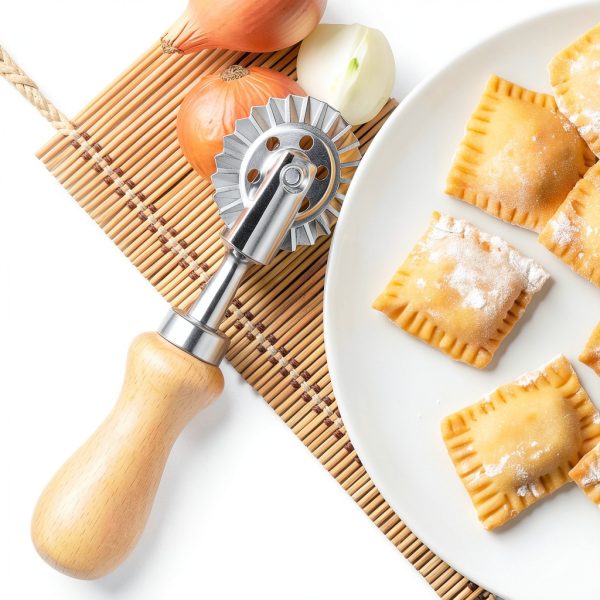 Fusiontec Ravioli Cutter Wood Handle Aluminum Frame Pasta-4