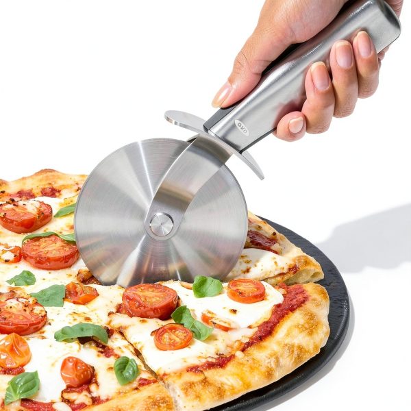 OXO Pizza Cutter Stainless Steel Wheel Safe Thumb Guard-5