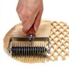 AMPSEVEN Pizza Cutter Stainless Steel Lattice Roller Baker-2