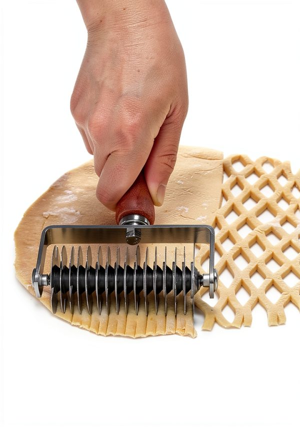 AMPSEVEN Pizza Cutter Stainless Steel Lattice Roller Baker-2