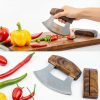 AmHoo Pizza Cutter Stainless Steel Blade Wood Handle Kitchen-5