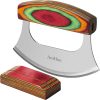 AmHoo Pizza Cutter Stainless Steel Blade Wooden Handle-0