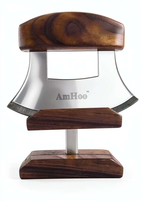 AmHoo Pizza Cutter Stainless Steel Blade Wood Handle Kitchen-2