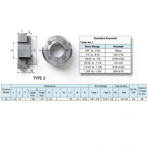 CMFG H-1 1/2 Inch Split-Tapered Locking Bushing with Anti-Rust-5