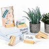 Marsui 12 Pcs Wood Place Card Holders Trapezoidal Wooden Table Number Holder Sign Support Stand for Name Card for Christmas Wedding Retail Shop Birthday Party Event Home Decor(12 Packs,0.06 Inches)-5