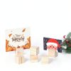 Wood Place Card Holders 20pcs Table Number Stands with Brown Cards-6