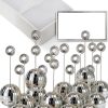 60 Pcs Disco Ball Table Number Holders, Silver Place Card Holders with Swirl Wire, Name Cards Photo Stand, Disco Ball Centerpiece Decor for Display Menu Wedding Party Birthday (2 Inch)-0