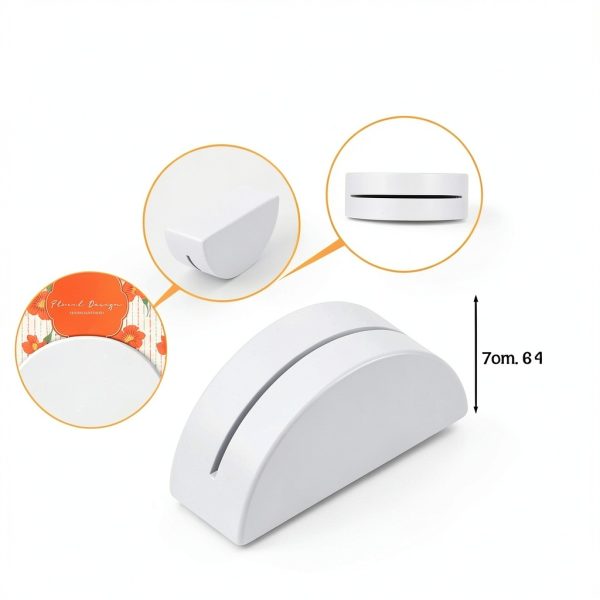 36 Pcs Wood Place Card Holders, Table Number Stands, Wooden White Table Name Holder Semicircular Design Office Tag Photo Menu Clips Wedding Banquet Birthday Party Restaurant Small Size-1