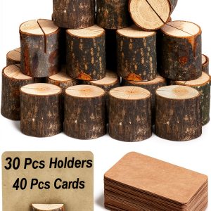 Wood Place Card Holders Toncoo Rustic Table Number Holders with Kraft-0