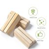 Marsui 12 Pcs Wood Place Card Holders Trapezoidal Wooden Table Number Holder Sign Support Stand for Name Card for Christmas Wedding Retail Shop Birthday Party Event Home Decor(12 Packs,0.06 Inches)-4