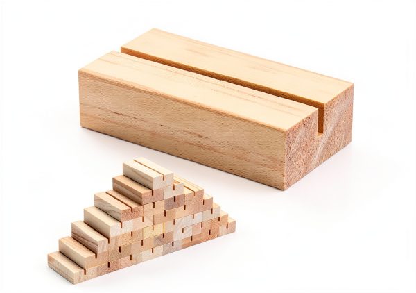 60 Pieces Wood Table Number Stands Wood Place Card Holders Picture Holder Acrylic Sign Holders for Ceremony Birthday Party Home Decoration-1