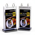 Table Flip Menu Holder 2Pcs by AMUSCHAT 6 Page Transparent PVC Stand-0