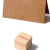 Wood Place Card Holders 20pcs Table Number Stands with Brown Cards-1