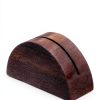 12 Pcs Wooden Table Number Stands, Wood Place Card Holder Photo Holders for Tables Semicircular Design Table Number Holders for Office Tag Photo Menu-2