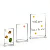 NIUBEE 6Pack 4x6 Clear Acrylic Sign Holder with Silver Borders and Vertical Stand, Double Sided Table Menu Holders Picture Frames for Wedding Table Numbers, Restaurant Signs, Photos and Art Display-7