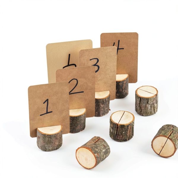 Wood Place Card Holders Toncoo Rustic Table Number Holders with Kraft-6