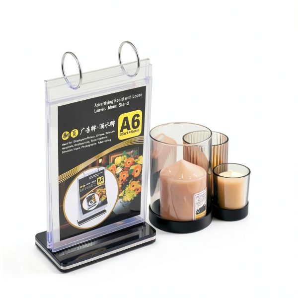 Table Flip Menu Holder 2Pcs by AMUSCHAT 6 Page Transparent PVC Stand-7