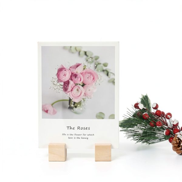 Wood Place Card Holders 20pcs Table Number Stands with Brown Cards-5