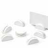 36 Pcs Wood Place Card Holders, Table Number Stands, Wooden White Table Name Holder Semicircular Design Office Tag Photo Menu Clips Wedding Banquet Birthday Party Restaurant Small Size-2