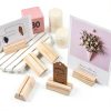Marsui 12 Pcs Wood Place Card Holders Trapezoidal Wooden Table Number Holder Sign Support Stand for Name Card for Christmas Wedding Retail Shop Birthday Party Event Home Decor(12 Packs,0.06 Inches)-2