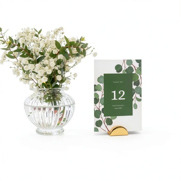 Gold Table Number Holders Vicenpal Acrylic Semicircular Set 20 pcs-3