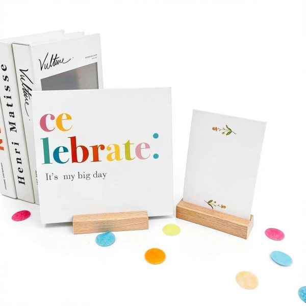 12Pcs 3.15Inch/8cm Wood Place Card Holders, Card Stand Table Number Holders Picture Holder for Wedding Party Events Display-5