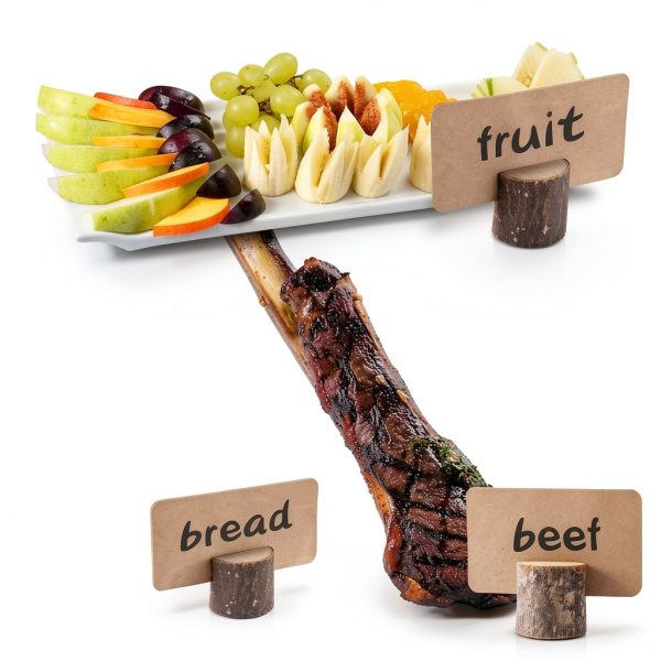 Wood Place Card Holders Toncoo Rustic Table Number Holders with Kraft-4