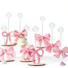 8 Pcs Pink Bow Place Cards Coquette Bow Reserved Seating Signs Table Number Holders Metal Wire Memo Clips Stands Bow Party Decorations for Wedding Bow Party Birthday Baby Shower Office-4
