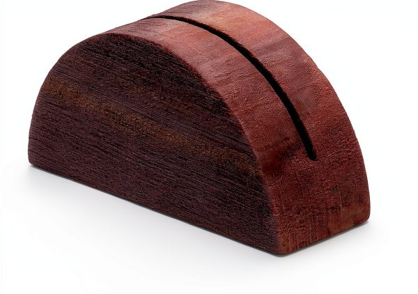 12 Pcs Wooden Table Number Stands, Wood Place Card Holder Photo Holders for Tables Semicircular Design Table Number Holders for Office Tag Photo Menu-6