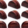 12 Pcs Wooden Table Number Stands, Wood Place Card Holder Photo Holders for Tables Semicircular Design Table Number Holders for Office Tag Photo Menu-0