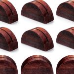12 Pcs Wooden Table Number Stands, Wood Place Card Holder Photo Holders for Tables Semicircular Design Table Number Holders for Office Tag Photo Menu-0