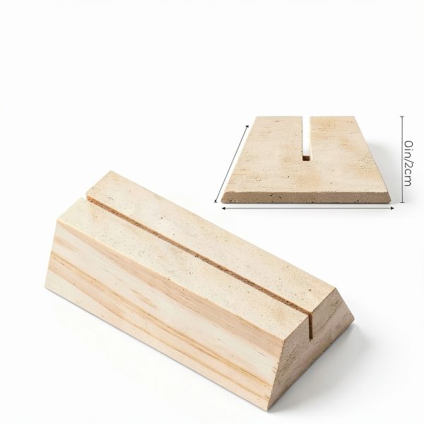 Marsui 12 Pcs Wood Place Card Holders Trapezoidal Wooden Table Number Holder Sign Support Stand for Name Card for Christmas Wedding Retail Shop Birthday Party Event Home Decor(12 Packs,0.06 Inches)-3