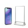 NIUBEE 6Pack 4x6 Clear Acrylic Sign Holder with Silver Borders and Vertical Stand, Double Sided Table Menu Holders Picture Frames for Wedding Table Numbers, Restaurant Signs, Photos and Art Display-2