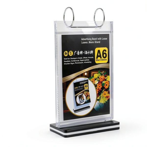 Table Flip Menu Holder 2Pcs by AMUSCHAT 6 Page Transparent PVC Stand-1