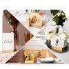 60 Pieces Wood Table Number Stands Wood Place Card Holders Picture Holder Acrylic Sign Holders for Ceremony Birthday Party Home Decoration-3