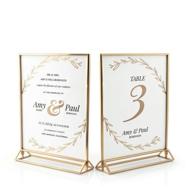 Gold Picture Frames Double-Sided 6-Pack 5x7 Acrylic Holders – Gold-4