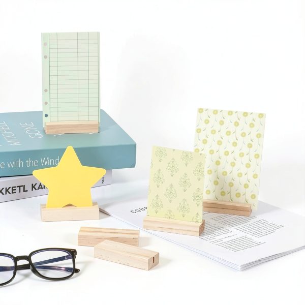 Wood PlaceCard Holders by Psiriol – Sturdy Hand‑Polished Set of 6-6